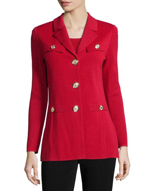 Misook Synthetic Petite Dressed Up Button-front Jacket in Red - Save 10 ...
