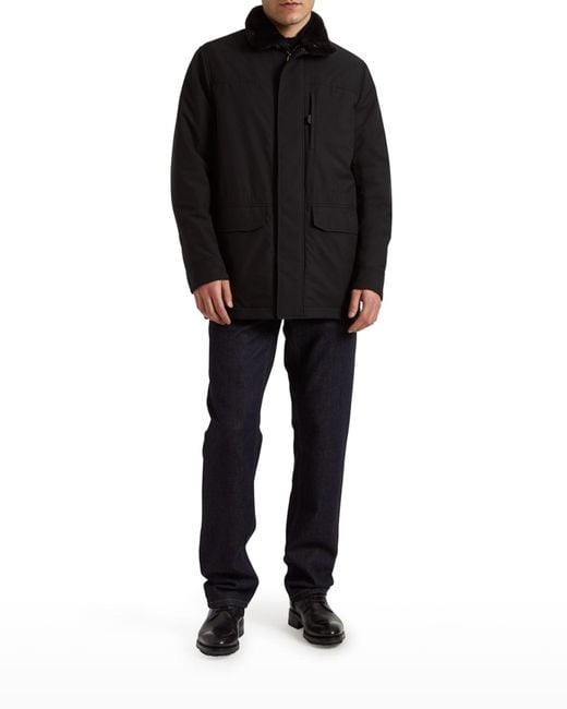 Brioni Black Apos;S Shearling Collar Field Jacket for men
