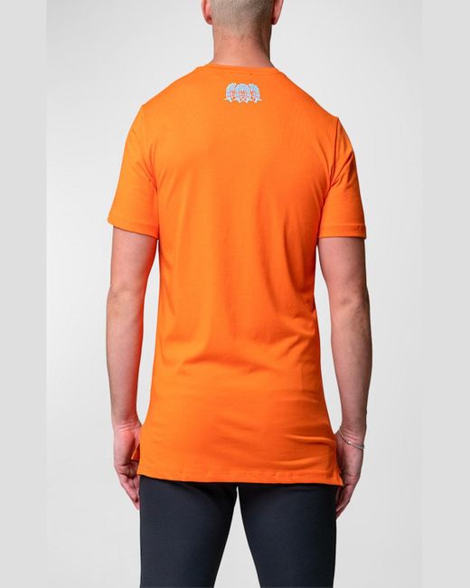 Maceoo Orange Core Henley Shirt for men