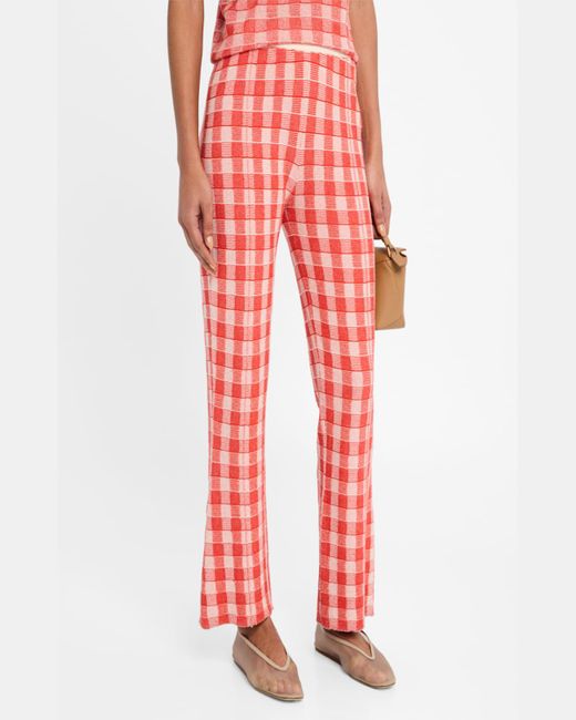 Guest In Residence Red Gingham Flare Pants