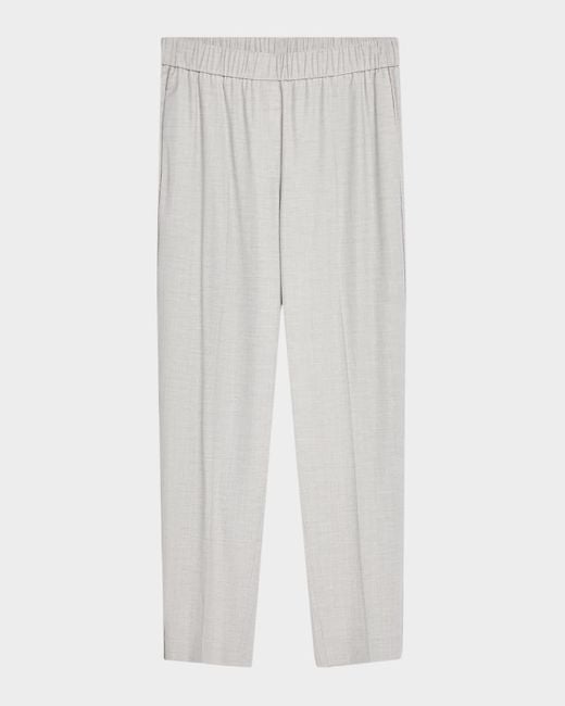 Peserico White Tapered Punto Luce Crop Pants
