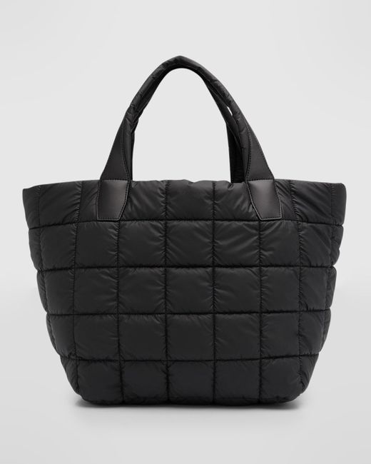 VEE COLLECTIVE Black Porter Medium Quilted Tote Bag