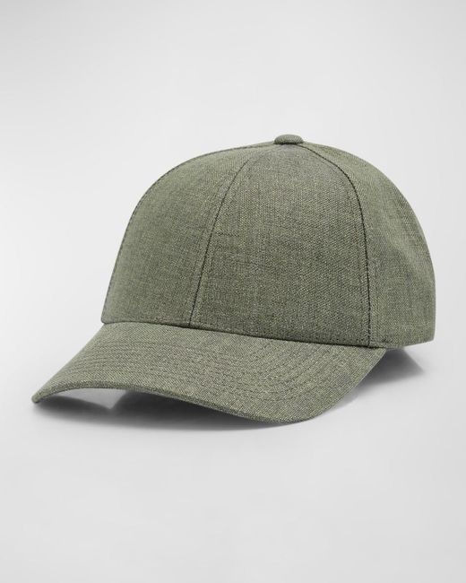 Varsity Headwear Green Linen 6-Panel Baseball Cap for men