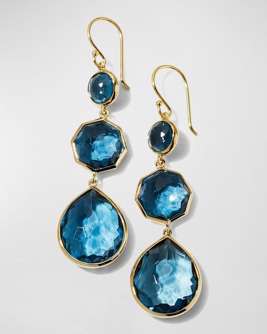 Ippolita Blue Small Crazy 8's Earrings In 18k Gold