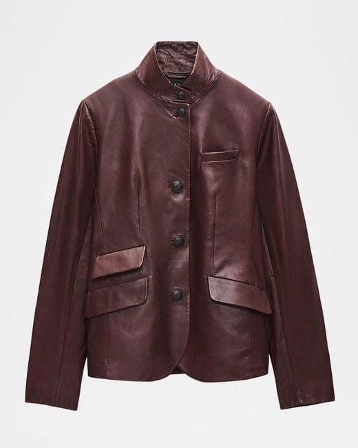 Rag & Bone Purple Slade Leather Blazer