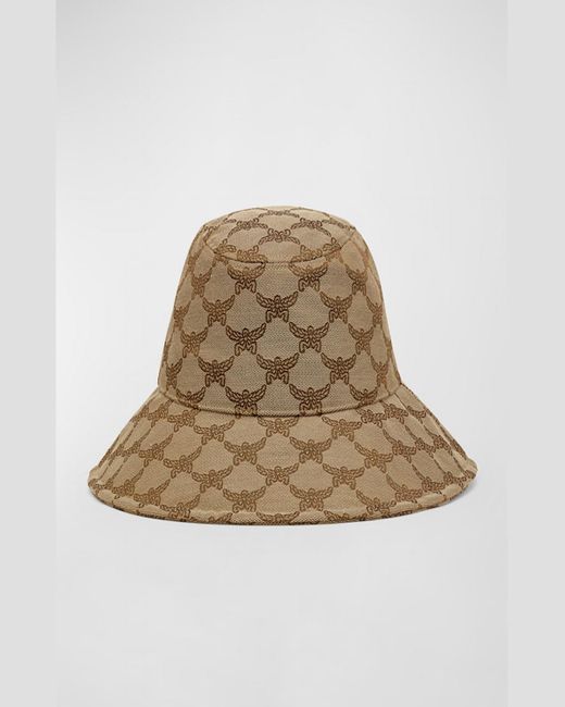MCM Natural Allover Laurel Jacquard Bucket Hat for men