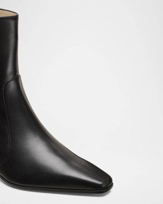 Stuart Weitzman Black 50Mm Stassi Leather Zip Booties