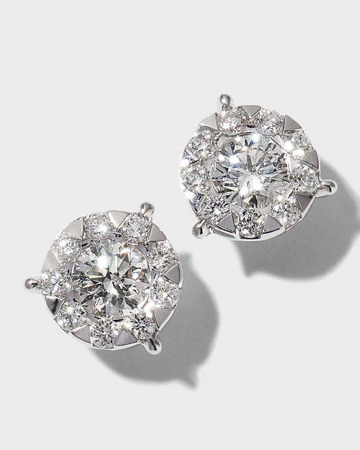Memoire Metallic White Gold Diamond Bouquet Earrings