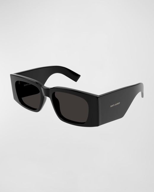 Saint Laurent Black Fashion Icons Rectangular Sunglasses