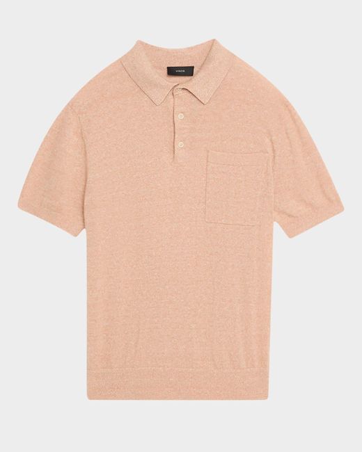 Vince Natural Linen, Wool And Cashmere Polo Sweater for men