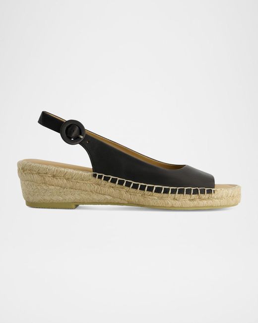 Bernardo Multicolor Melila Leather Slingback Wedge Espadrilles
