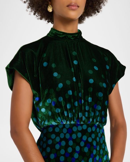green emerald velvet dress Kelly Dress in Emerald  SALONI