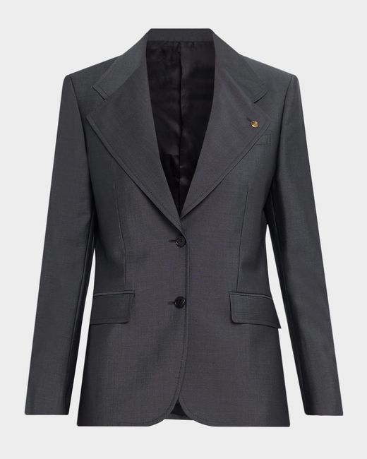 Versace Blue Single-Breasted Jacket