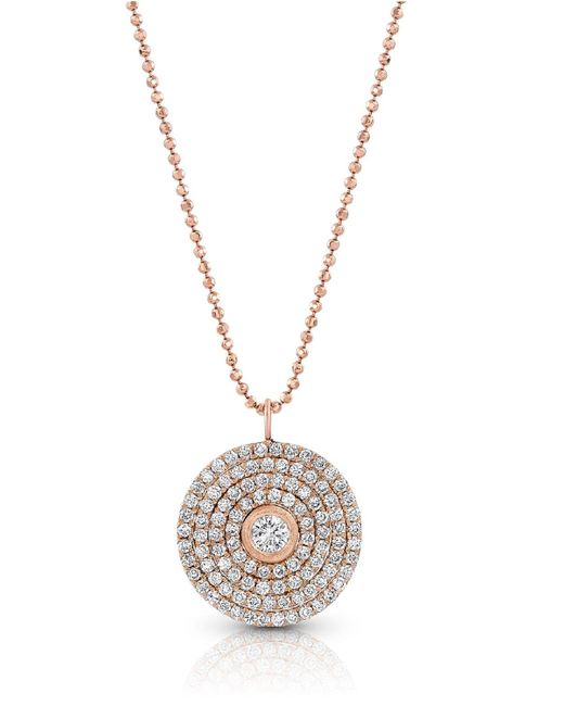 Dominique Cohen Metallic 18k Rose Gold Mosaic Diamond Pendant Necklace (large)
