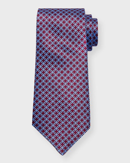 Stefano Ricci Purple Silk Multi-grid Tie for men