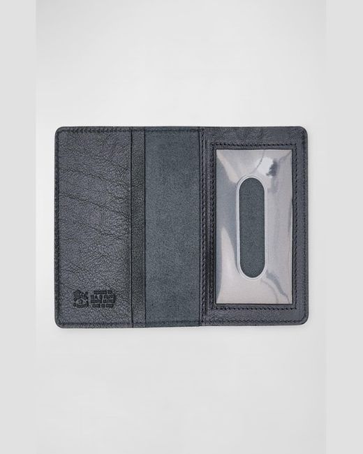 Il Bisonte Black Classic Bifold Leather Card Case
