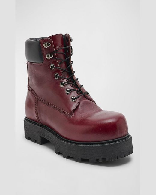 Givenchy Red Show Leather Lace-Up Boots for men