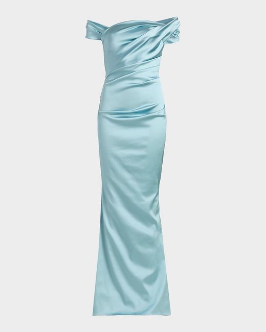 talbot runhof blue dress midi Pope6 | Designer-midi dresses Cap sleeves Shades of blue, sculpted by