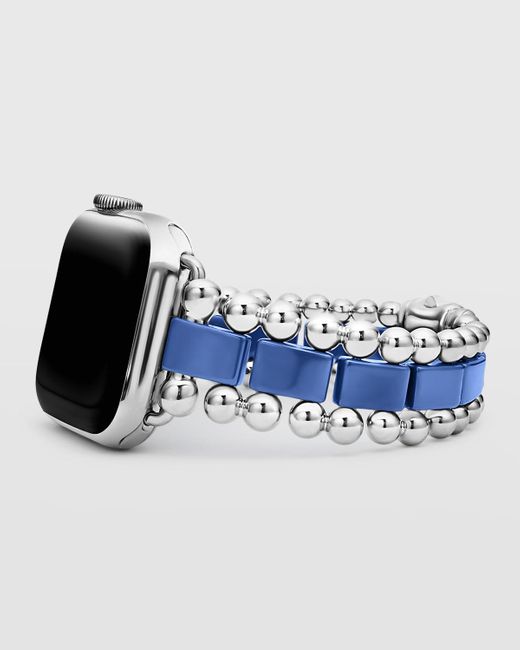 Lagos Blue Smart Caviar Ultramarine Ceramic Link Watch Band, 38-45mm