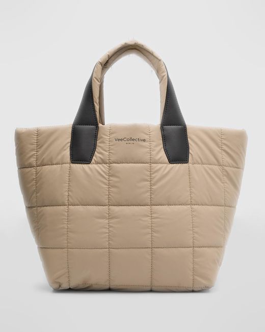VEE COLLECTIVE Natural Porter Small Water-resistant Quilted Tote Bag