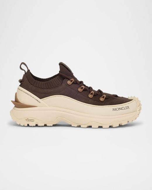 Moncler Natural Trailgrip Lite 3 Nubuck And Suede Sneakers