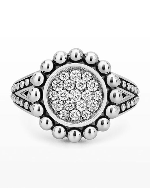 Lagos White Caviar Spark 16mm Diamond Ring