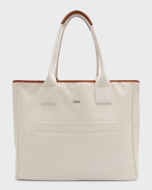 Zegna Natural Borsa Da Canvas Shopping Tote Bag for men