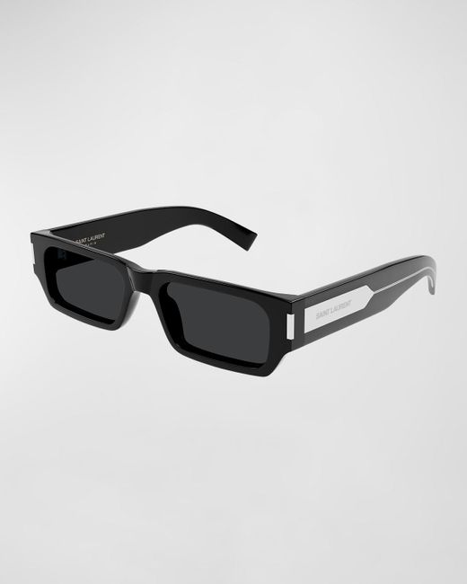 Saint Laurent Black Sl 660 Acetate Rectangle Sunglasses for men