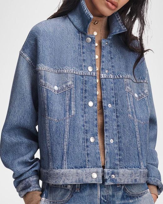 Rag & Bone Blue Miramar Mallow Trucker Jacket