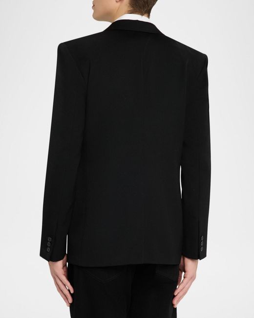 Givenchy Black Fitted Wool Raw-Edge Two-Button Blazer for men
