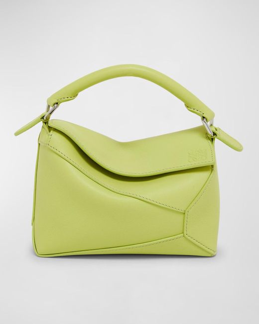 Loewe Green X Paula'S Ibiza Puzzle Edge Mini Top-Handle Bag