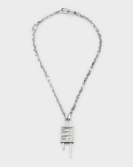 Givenchy Lock Small Silverly Necklace in Silvery | FWRD