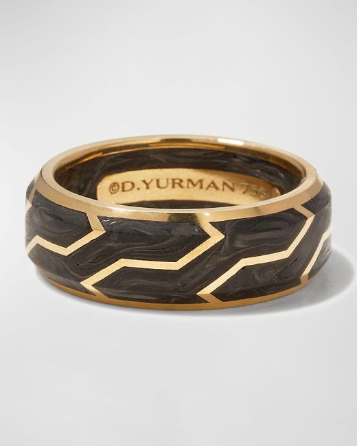 David Yurman Metallic Forged Carbon Band Ring In 18k Gold, 8.5mm for men