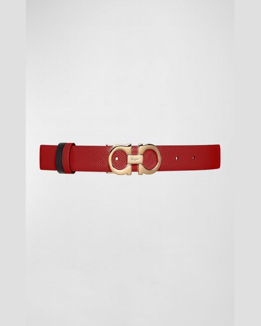 Ferragamo Multicolor Gancini-buckle Reversible Leather Belt