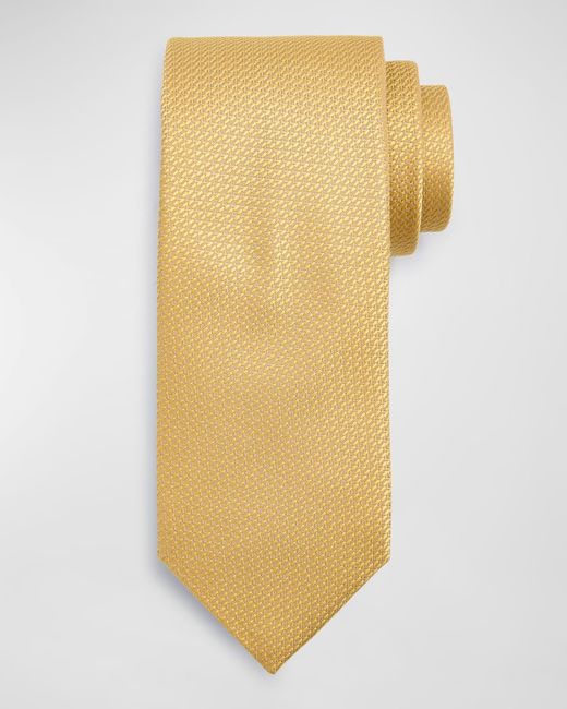 Brioni Yellow Textured Silk Tie for men