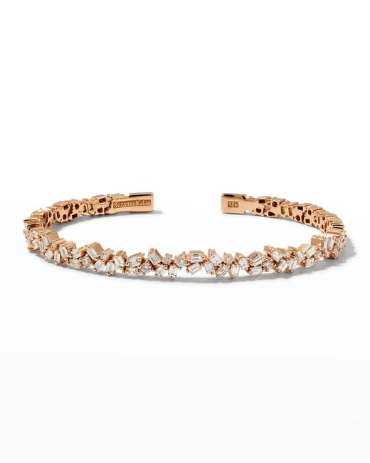 KALAN by Suzanne Kalan Metallic 18k Rose Gold & Diamond Cuff Bracelet, Size M