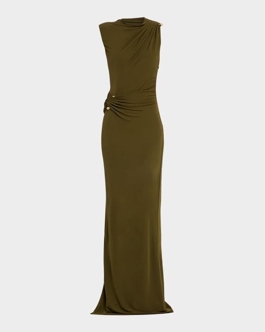 Cult Gaia Izola Open-Back Jersey Column Gown in Green | Lyst
