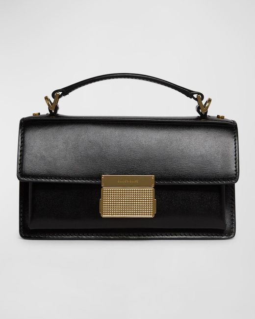 Golden Goose Deluxe Brand Black Venezia Small Flap Leather Crossbody Bag