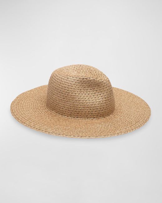 Eugenia Kim Natural Emmanuelle Packable Open-Weave Fedora Hat