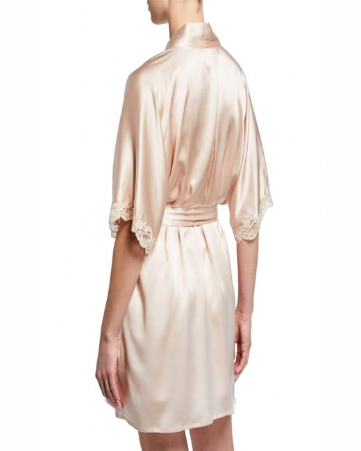 Christine Lingerie Natural Bijoux Short Silk Robe