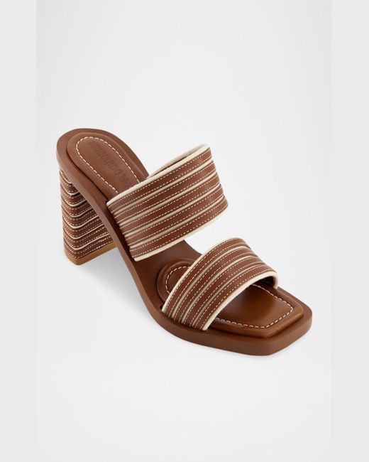 Bernardo Brown Bari Bicolor Dual-Band Slide Sandals