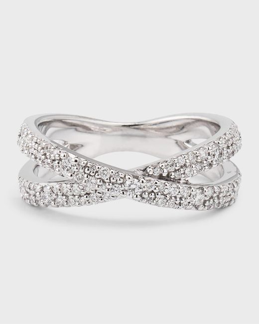 Lana Jewelry Gray 14k Flawless Diamond Vanity Crisscross Ring