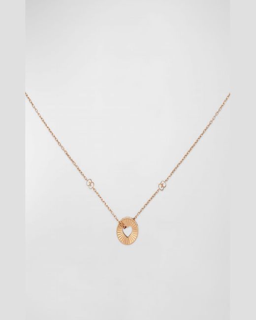 Gucci White Icon 18k Pink Gold GG Pendant Necklace