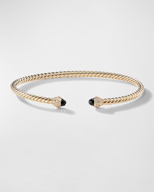 David Yurman Natural Cablespira Bracelet With Gemstone And Diamonds In 18k Gold, 3mm