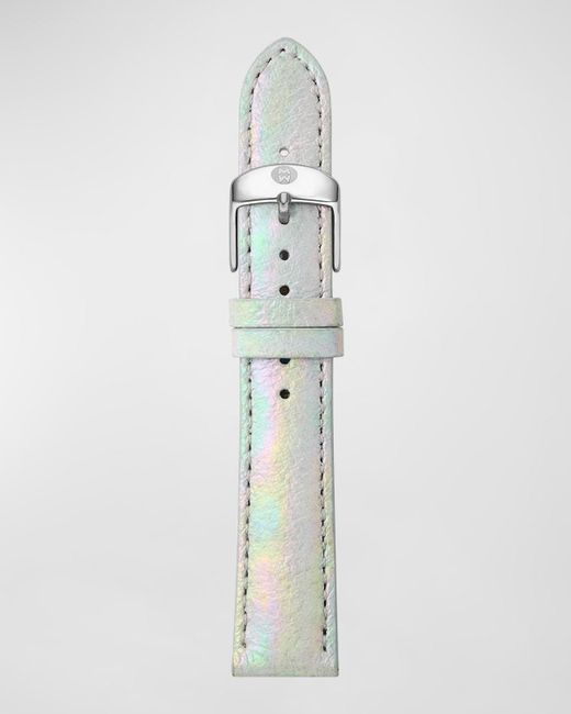 Michele White 16mm Iridescent Calf Leather Watch Strap