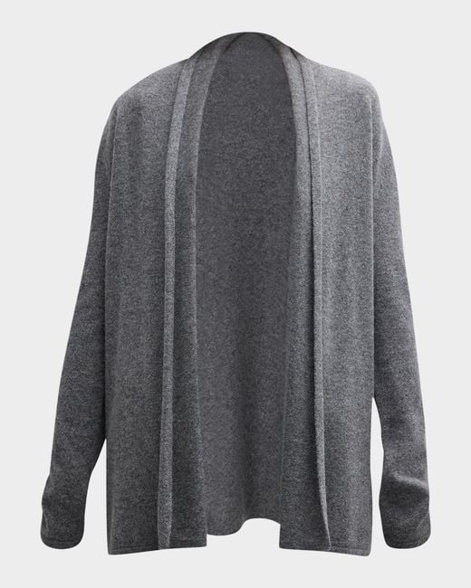Neiman Marcus Gray Cashmere Basic Open Cardigan