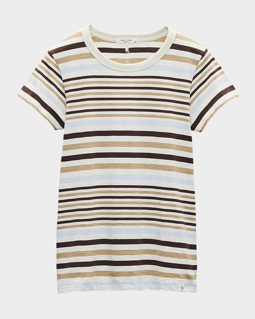 Rag & Bone Gray The Slub Striped Tee