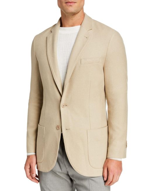 Loro Piana Natural Houndstooth Two-Button Soft Jacket for men