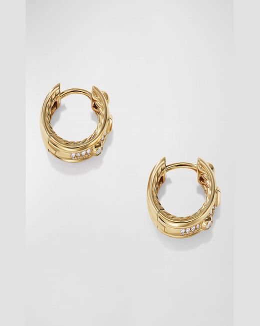 David Yurman Metallic 5mm Full Pave Mod Renaissance Huggie Earrings With Diamonds