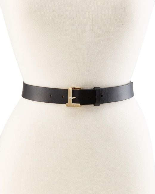 Lafayette 148 New York Natural L Beam Buckle Leather Belt